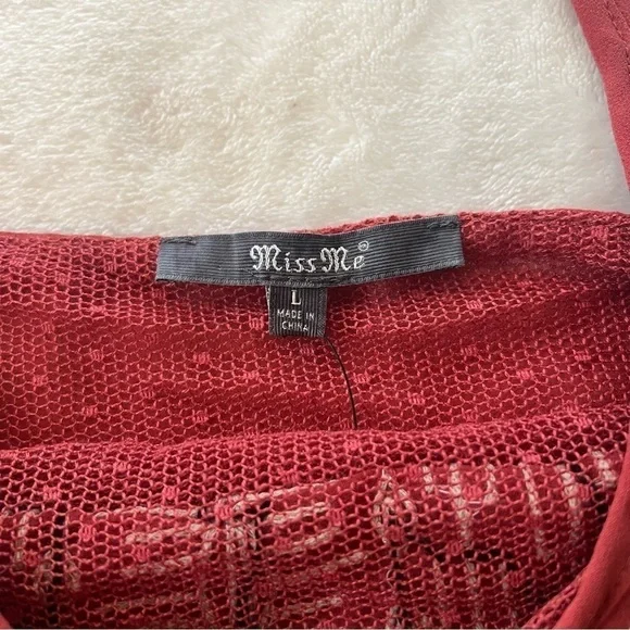 Nwt Miss Me Strappy Embroidered Open-Back Tank Top - Picture 5 of 9